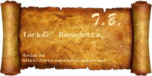 Tarkó Benedetta névjegykártya